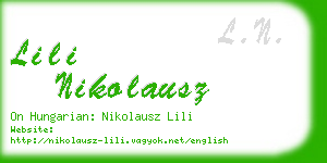 lili nikolausz business card